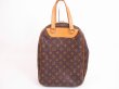 Photo1: LOUIS VUITTON Monogram Brown Leather Hand Bag Purse Excursion #4955