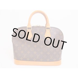 Photo: LOUIS VUITTON Monogram Leather Brown Hand Bag Purse Alma #4956