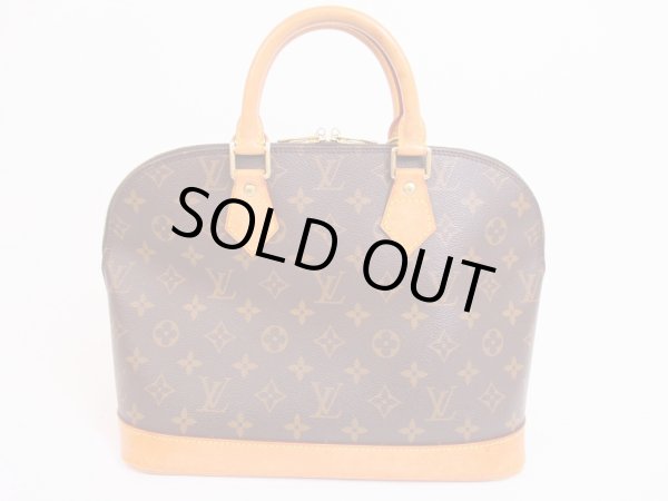 Photo1: LOUIS VUITTON Monogram Leather Brown Hand Bag Purse Alma #4956