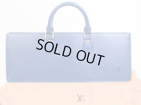 Photo1: LOUIS VUITTON Epi Leather Blue Hand Bag Purse Sac Triangle #4967