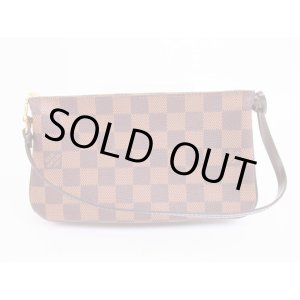 Photo: LOUIS VUITTON Damier Leather Brown Accessories Pouch Pochette #4977