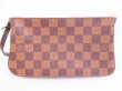 Photo2: LOUIS VUITTON Damier Leather Brown Accessories Pouch Pochette #4977