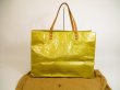 Photo1: LOUIS VUITTON Vernis Beige Patent Leather Hand Bag Purse Reade GM #4984