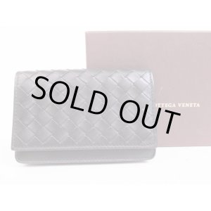 Photo: BOTTEGA VENETA Intrecciato Black Leather Business Card Case #4987