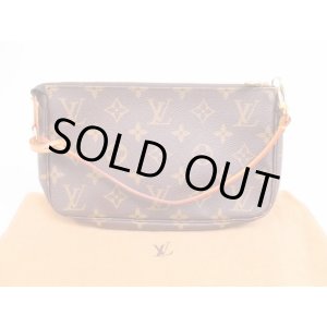 Photo: LOUIS VUITTON Monogram Leather Brown Accessories Pouch Pochette #4988