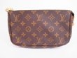 Photo2: LOUIS VUITTON Monogram Leather Brown Accessories Pouch Pochette #4988