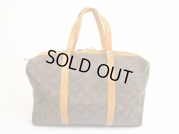 Photo1: LOUIS VUITTON Monogram Leather Brown Duffle&Gym Bag Sac Souple 35 #4991