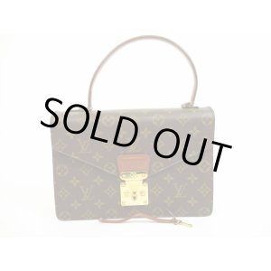 Photo: LOUIS VUITTON Monogram Leather Brown Hand Bag Purse Concorde #4992