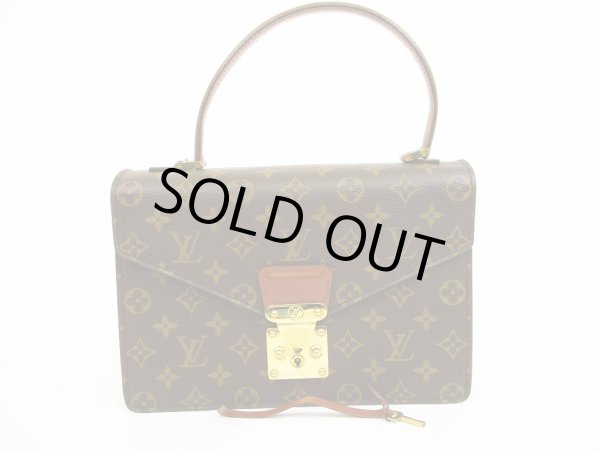 Photo1: LOUIS VUITTON Monogram Leather Brown Hand Bag Purse Concorde #4992