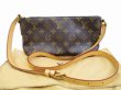 Photo1: LOUIS VUITTON Monogram Leather Brown Cross-body Bag Purse Trotteur #5000