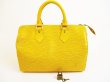 Photo1: LOUIS VUITTON Epi Leather Yellow Hand Bag Purse Speedy25 #5012