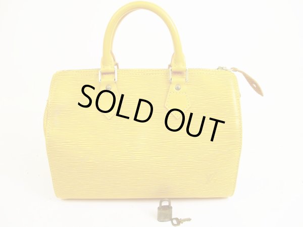 Photo1: LOUIS VUITTON Epi Leather Yellow Hand Bag Purse Speedy25 #5012