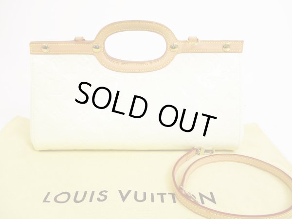 Photo1: LOUIS VUITTON Vernis Patent Leather Ivory Hand Bag Roxbury Drive 2Way #5016