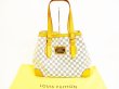 Photo1: LOUIS VUITTON Azur Leather White Tote&Shoppers Bag Hampstead MM #5041