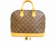 Photo1: LOUIS VUITTON Monogram Leather Brown Hand Bag Purse Alma #5046