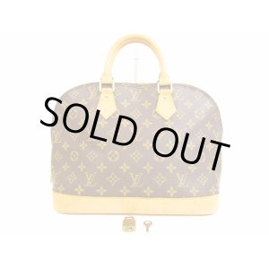 Photo: LOUIS VUITTON Monogram Leather Brown Hand Bag Purse Alma #5046