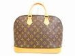 Photo2: LOUIS VUITTON Monogram Leather Brown Hand Bag Purse Alma #5046