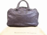 Photo: BOTTEGA VENETA Goat Leather Metallic Gray Hand Bag Mini Boston Bag #5061