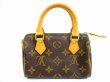 Photo1: LOUIS VUITTON Monogram Leather Brown Hand Bag Pouch Mini Speedy #5063