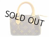 Photo: LOUIS VUITTON Monogram Leather Brown Hand Bag Pouch Mini Speedy #5063