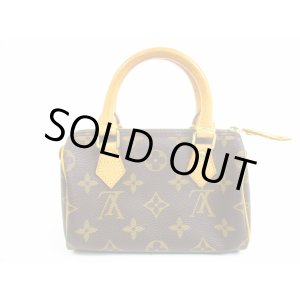 Photo: LOUIS VUITTON Monogram Leather Brown Hand Bag Pouch Mini Speedy #5063