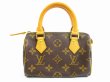 Photo2: LOUIS VUITTON Monogram Leather Brown Hand Bag Pouch Mini Speedy #5063