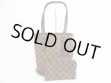 Photo: LOUIS VUITTON Damier Leather Brown Tote&Shoppers Marais w/Pouch #5064