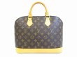 Photo1: LOUIS VUITTON Monogram Leather Brown Hand Bag Purse Alma #5074