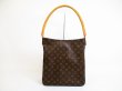 Photo1: LOUIS VUITTON Monogram Leather Brown Shoulder Bag Purse Looping GM #50７8