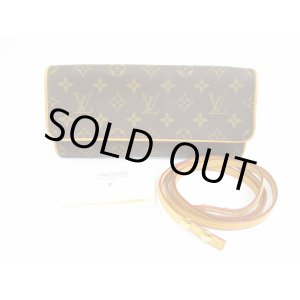 Photo: LOUIS VUITTON Monogram Leather Brown Fanny Packs Pochette Twin GM #50７9