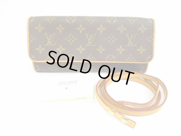 Photo1: LOUIS VUITTON Monogram Leather Brown Fanny Packs Pochette Twin GM #50７9