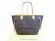 Photo1: LOUIS VUITTON Monogram Leather Brown Tote&Shoppers Bag Neverfull MM #5086