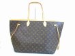 Photo2: LOUIS VUITTON Monogram Leather Brown Tote&Shoppers Bag Neverfull GM #5087