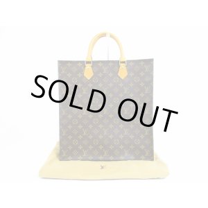 Photo: LOUIS VUITTON Monogram Leather Brown Hand Bag Tote Bag Sac Plat #5089