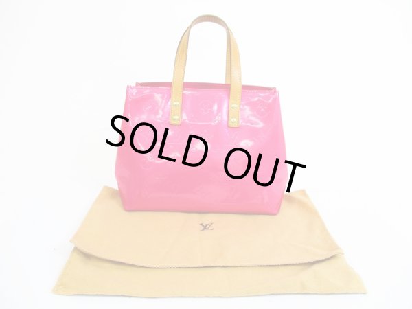 Photo1: LOUIS VUITTON Vernis Fuchsia Pink Patent Leather Hand Bag Reade PM #5104