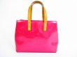 Photo2: LOUIS VUITTON Vernis Fuchsia Pink Patent Leather Hand Bag Reade PM #5104