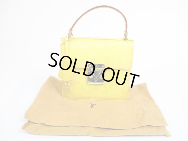 Photo1: LOUIS VUITTON Vernis Patent Leather Yellow Hand Bag Spring Street #5108