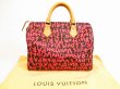 Photo1: LOUIS VUITTON Monogram Leather Graffiti Pink Hand Bag Purse Speedy30 #5115