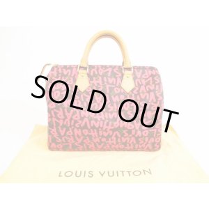 Photo: LOUIS VUITTON Monogram Leather Graffiti Pink Hand Bag Purse Speedy30 #5115