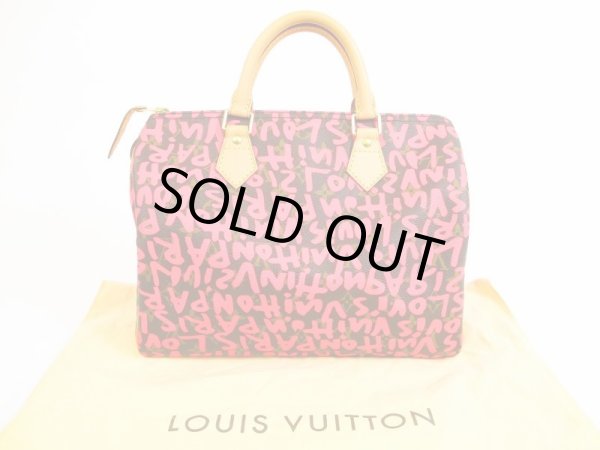 Photo1: LOUIS VUITTON Monogram Leather Graffiti Pink Hand Bag Purse Speedy30 #5115