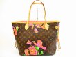 Photo2: LOUIS VUITTON Leather Brown Limited Tote Bag Purse Neverfull MM Rose #5116