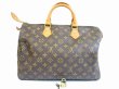 Photo1: LOUIS VUITTON Monogram Leather Brown Hand Bag Purse Speedy35 #5126