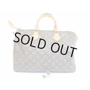 Photo: LOUIS VUITTON Monogram Leather Brown Hand Bag Purse Speedy35 #5126