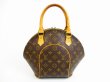 Photo2: LOUIS VUITTON Monogram Leather Brown Hand Bag Purse Ellipse PM #5132