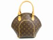 Photo2: LOUIS VUITTON Monogram Leather Brown Hand Bag Purse Ellipse PM #5138