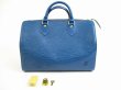 Photo1: LOUIS VUITTON Epi Leather Blue Hand Bag Purse Speedy30 #5141