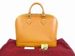 Photo1: Rare LOUIS VUITTON Nomade Leather Brown Hand Bag Purse Alma #5144