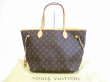 Photo1: LOUIS VUITTON Monogram Leather Brown Tote&Shoppers Bag Neverfull MM #5149