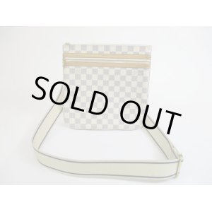 Photo: LOUIS VUITTON Azur Leather White Cross-body Bag Pohette Bosphore #5178