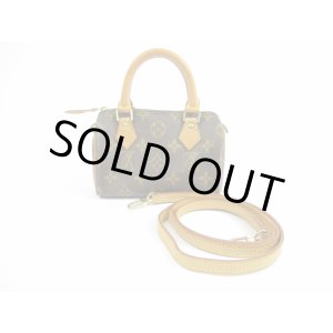 Photo: LOUIS VUITTON Monogram Leather Brown Hand Bag Mini Speedy w/Strap #5182